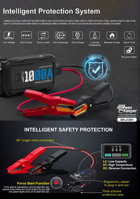 J1201 Pico 1000A 10000mAh courant portable 12V batterie démarreur de saut pour moto