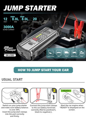 Moteur de voiture rechargeable 12V avec pompe à air comprimé et lumière de travail LED