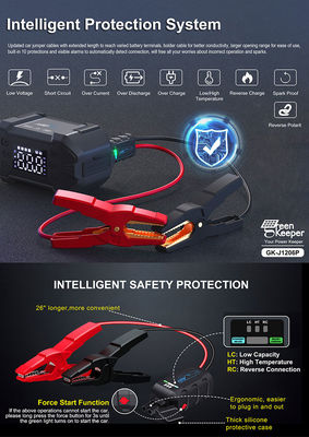 Début d'urgence de voiture Portable 12V Type-C 4 en 1 Batterie booster avec compresseur d'air