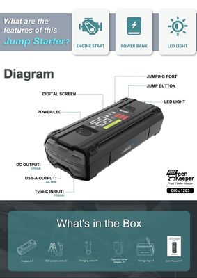 Batterie de voiture Jump Starter UltraSafe Super Capacitor 3000A Power Bank pour les véhicules