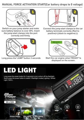 Batterie de voiture Jump Starter UltraSafe Super Capacitor 3000A Power Bank pour les véhicules