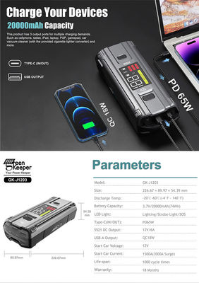 UltraSafe 3000A batterie à haute décharge booster pack pour les véhicules