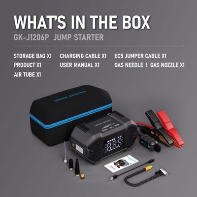 12V Type-C Entrée Gardien vert UltraSafe 3000A Booster de batterie de voiture avec compresseur d'air